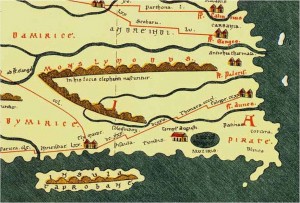 detail of the port of Moziris from the Tabula Peutingeriana