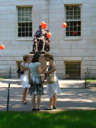 John Harvard decked out for company
