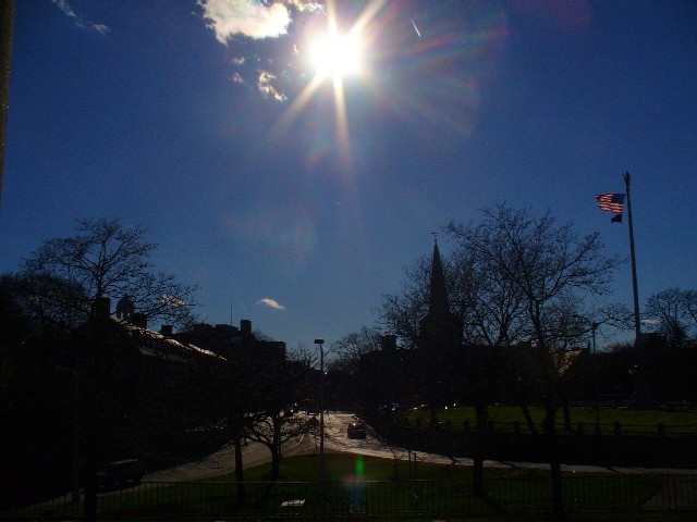 Sunshine over Harvard Square.
