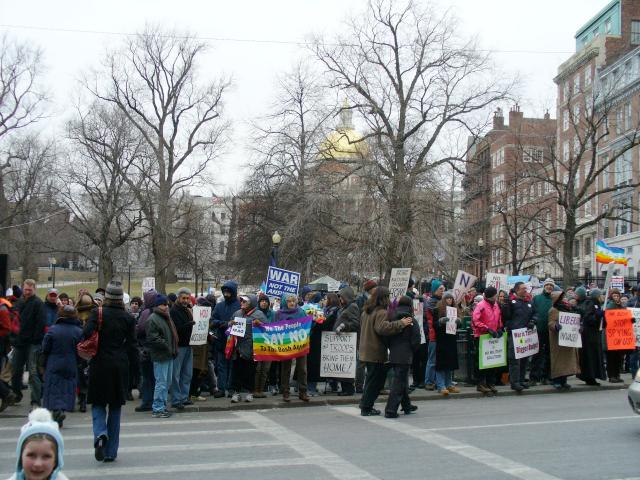 Antiwar demonstration Park St station on Boston Common January 27, 2007