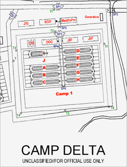 Guantánamo Bay Camp Delta Map from leaked DoD Manual