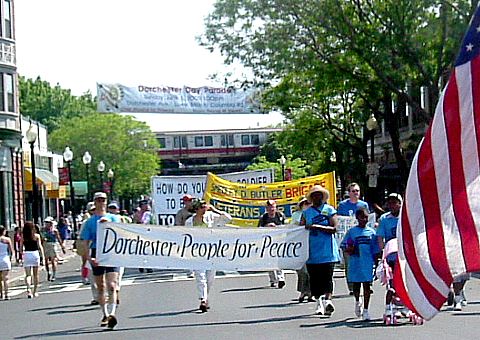 Dorchester People for Peace marching in the Dorchester Day Parade June 1, 2005.