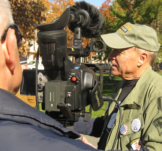 Pat Scanlan being inverview on camera 11/11/2010