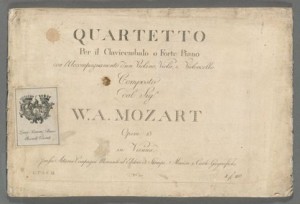 Wolfgang Amadeus Mozart. Title Page, first ed. K. 493, Merritt Room Mus 745.1.304.12 BMEO