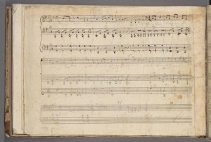 Song, notated on verso of final page, Sonata, K. 454 [mss]. Merritt Room Mus 745.1.13