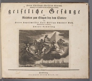Carl Philipp Emanuel Bach. Title page, Zweyte Sammlung, Geistliche Gesänge. Merritt Room Mus 627.2.582.3
