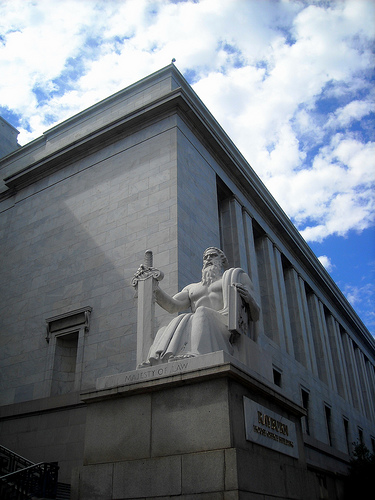 “Majesty of Law” Statue in front of the Rayburn House Office Building in Washington, D.C., photo by flickr user NCinDC, used by permission (CC-by-nd)