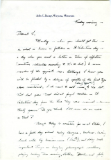 Letter from John C. Savage, February 1938 -- page 1