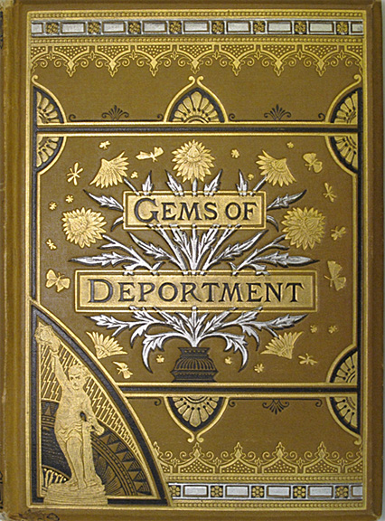 Book cover. Title reads Gems of Deportment